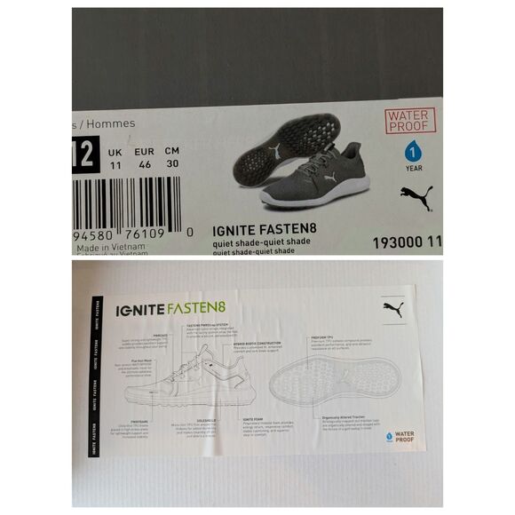 PUMA Ignite Fasten8 Golf Shoes Men’s Size 12 Gray Waterproof Spikeless main image 8